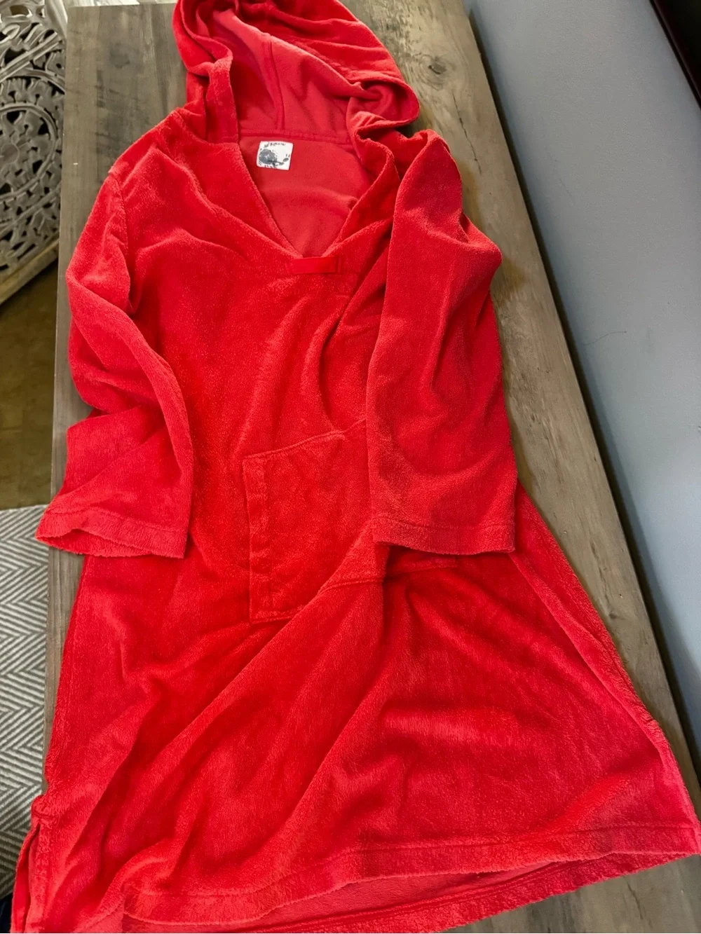 J. Crew Bright Red Hooded Tunic - Picture 2 of 7
